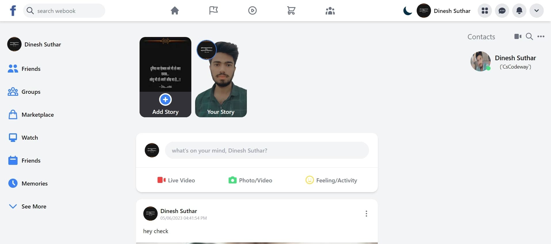 WeBook - A Facebook Clone